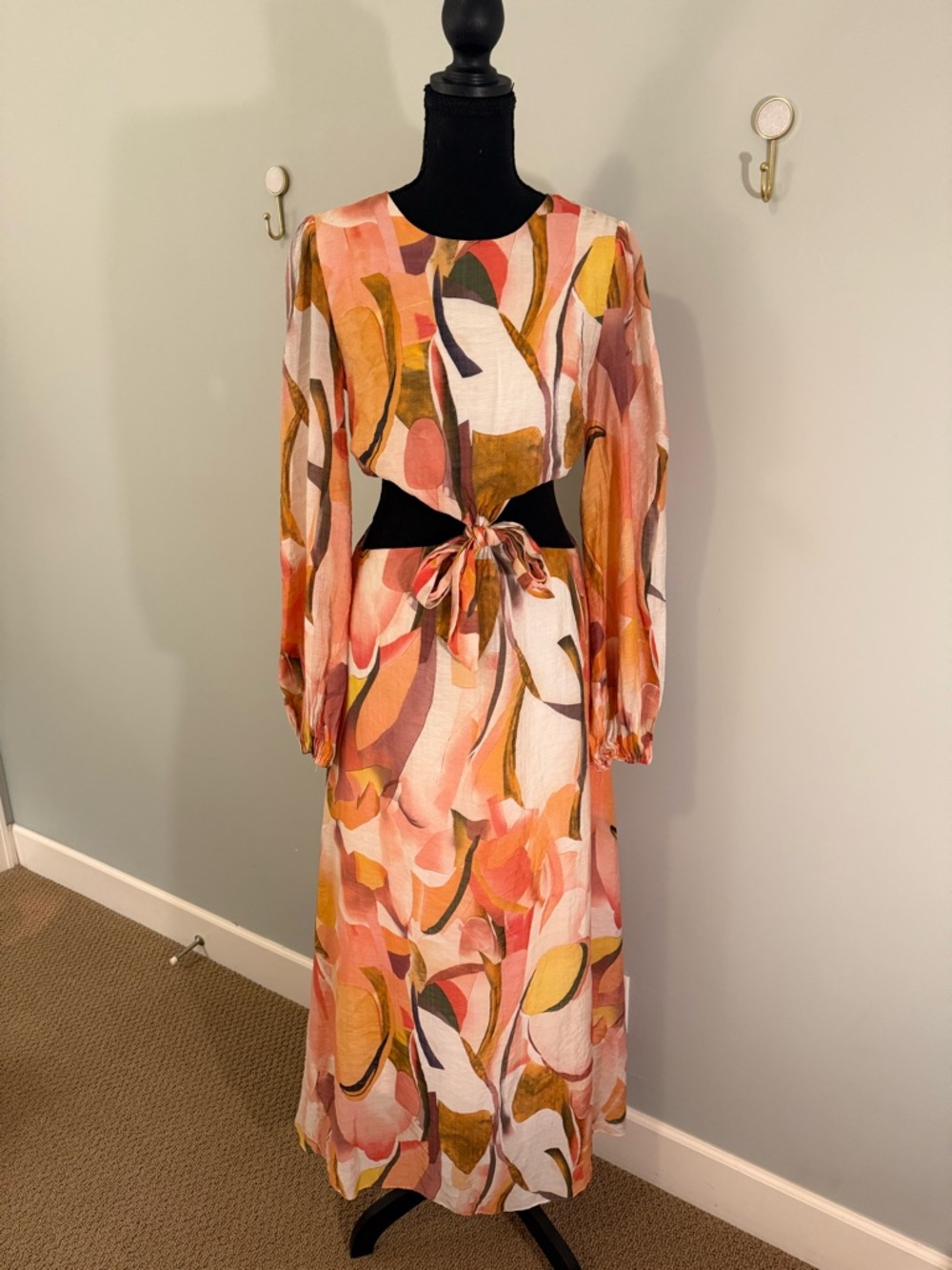 Petal & Pup Abstract Floral Maxi Dress - Pink, Mustard & Purple